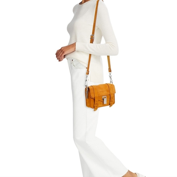 Proenza Schouler Mini PS1 Suede Orange Brown Crossbody Bag - Picture 4 of 10